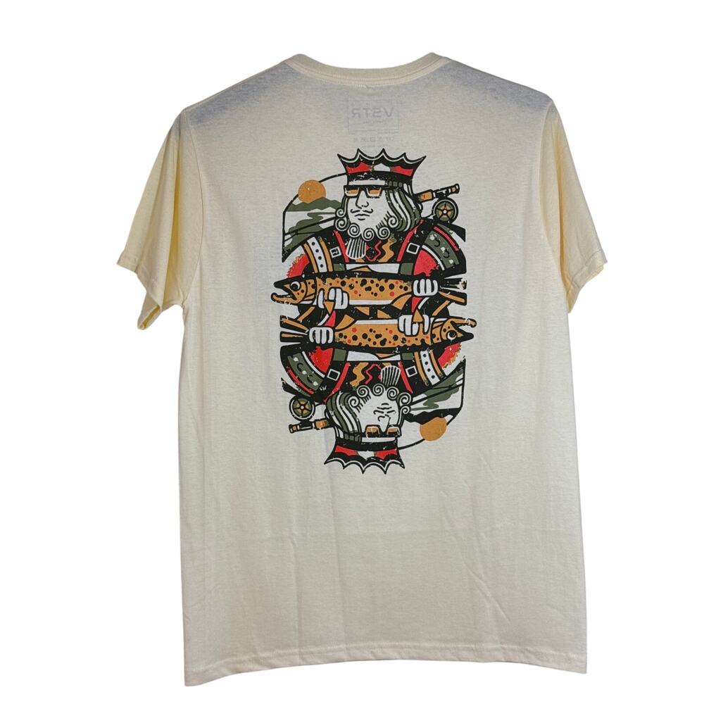 NWT Men's VSTR King of the Cod, Large Short Sleeve Yellow T-shirt, 100% Cotton